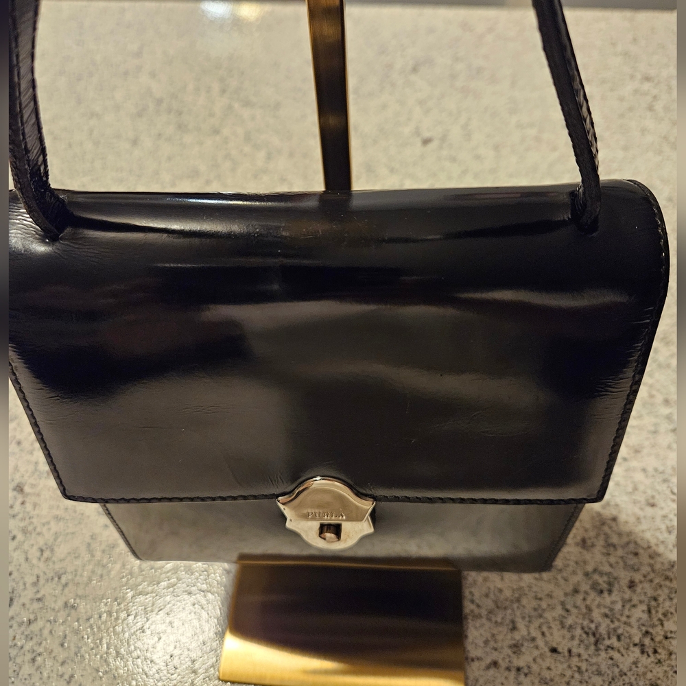 FURLA - EUC-ABSOLUTELY STUNNING Black Patent Leather Crossbody - Picture 7 of 15